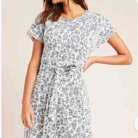 Anthropologie Dolan Left Coast Taleen Textured Leopard Print Midi Dress Size S - Picture 2 of 16
